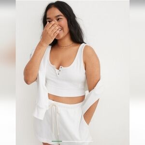 Aerie Restart Cropped Fleece Tank Top